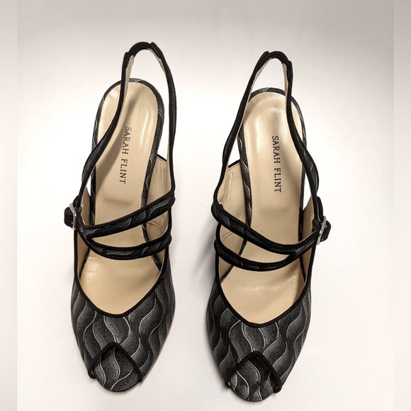 New Designer Sarah Flint Jacquard Pumps - Picture 2 of 9